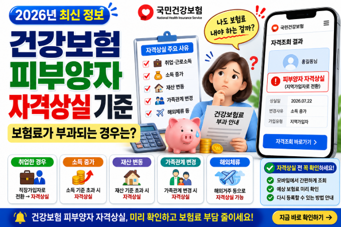 2026년 건강보험 피부양자 자격상실 기준과 확인 방법을 안내하는 대표 이미지
