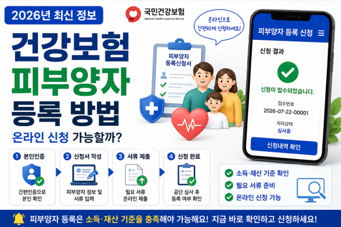 2026년 건강보험 피부양자 등록 신청 절차를 안내하는 대표 이미지