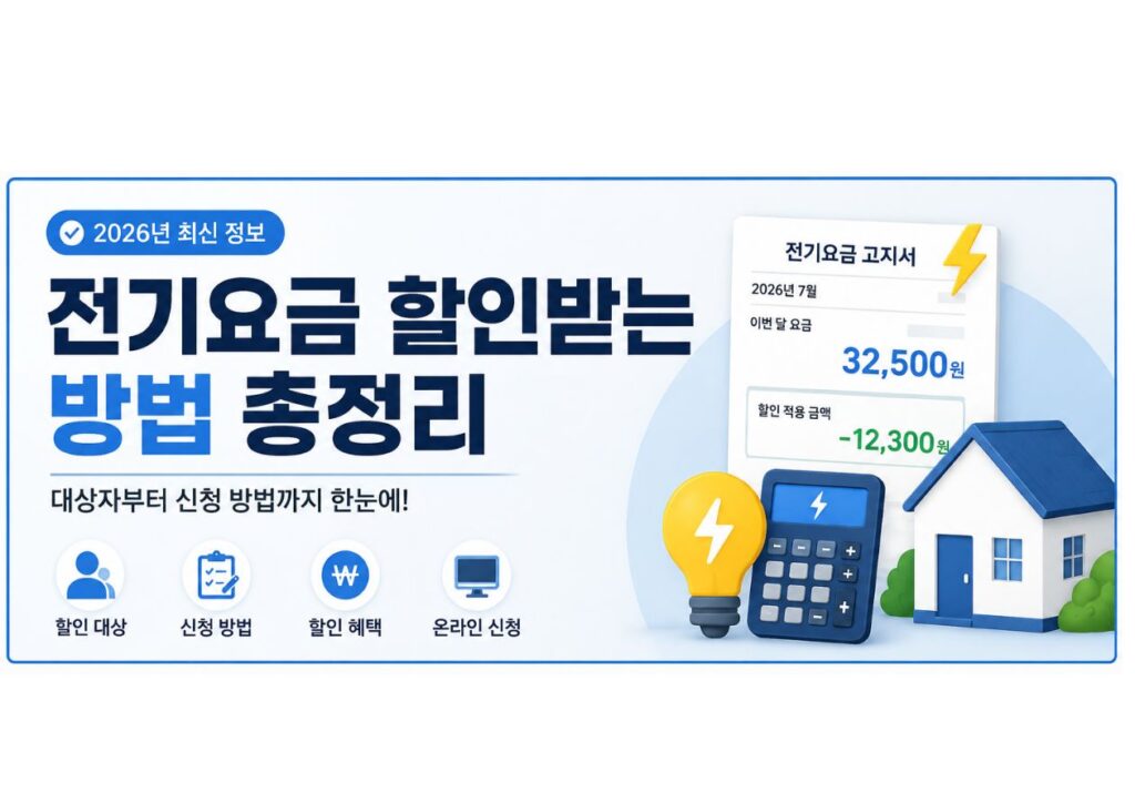 전기요금 할인 대상과 신청 방법을 안내하는 대표 이미지